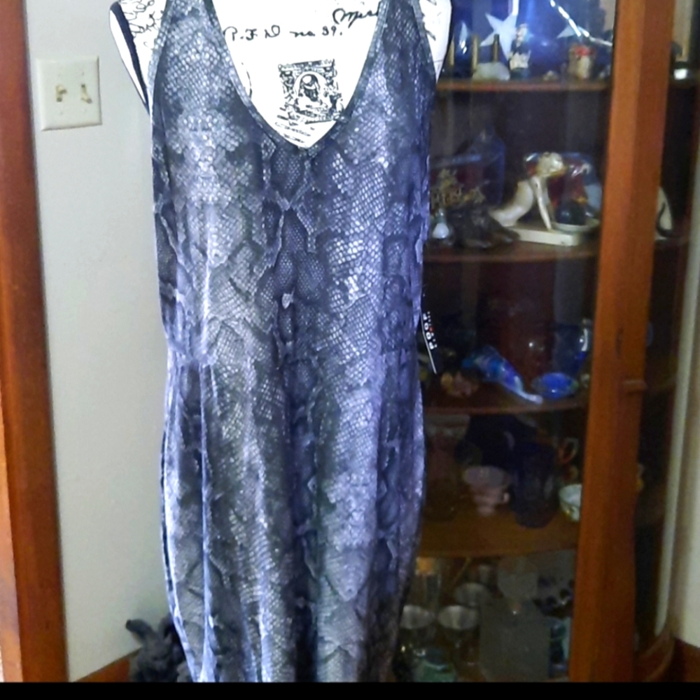 NWT SNAKESKIN POOF! Racerback Midi Dress 2X